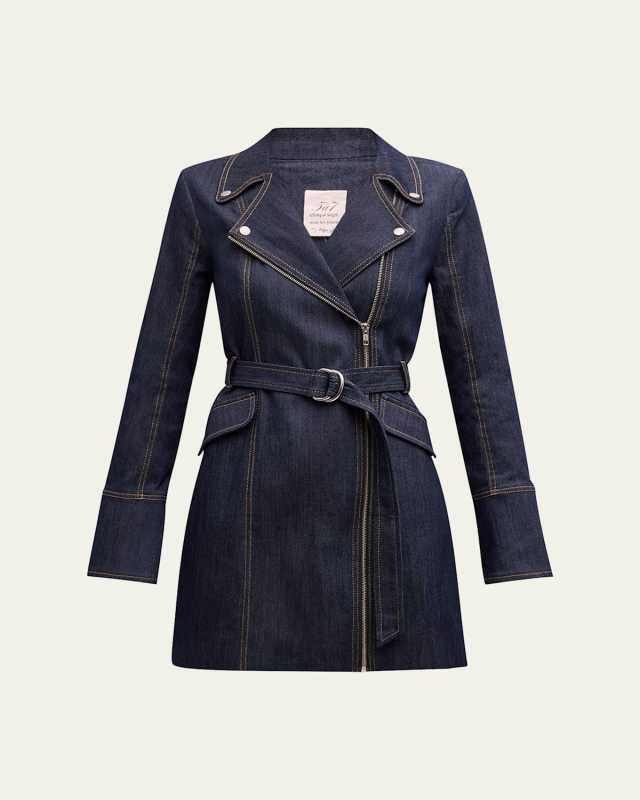 Evie Belted Denim Mini Dress